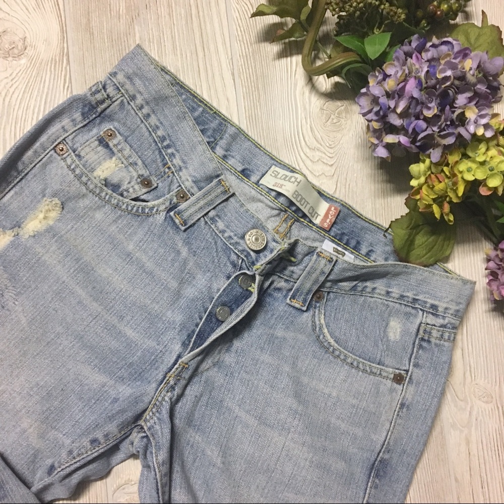 Vintage Destroyed Levi's sketched Jeans Size 5 - Picture 4 of 8
